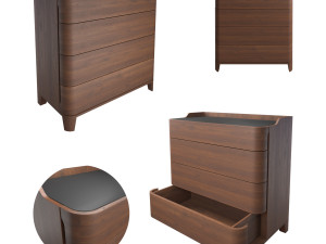 junius chest of drawers in solid walnut la redoute interieurs 3D 模型