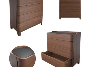junius chest of drawers in solid walnut la redoute interieurs 3D Model