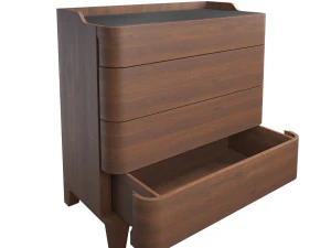 junius chest of drawers in solid walnut la redoute interieurs 3D Model