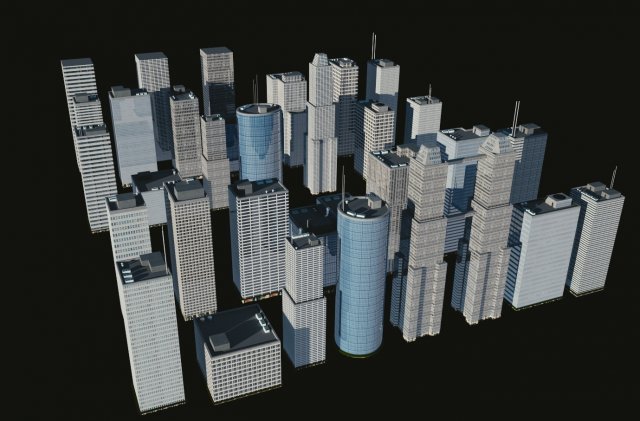 quick city building pack low-poly Modelo 3D .c4d .max .obj .3ds .fbx .stl .blend 