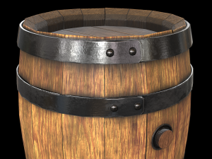wooden barrel 3D 模型