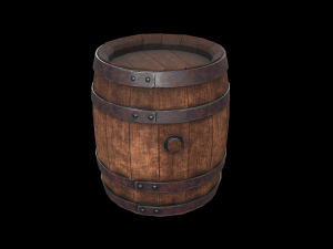 wooden barrel 3D 模型