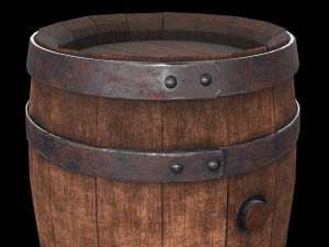 wooden barrel 3D 模型