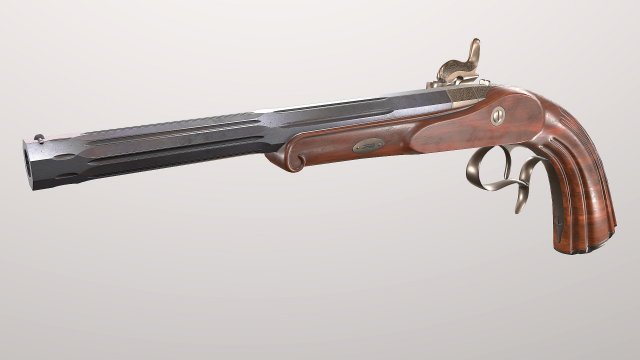 le page pistol 3D 模型 .c4d .max .obj .3ds .fbx .stl .blend 
