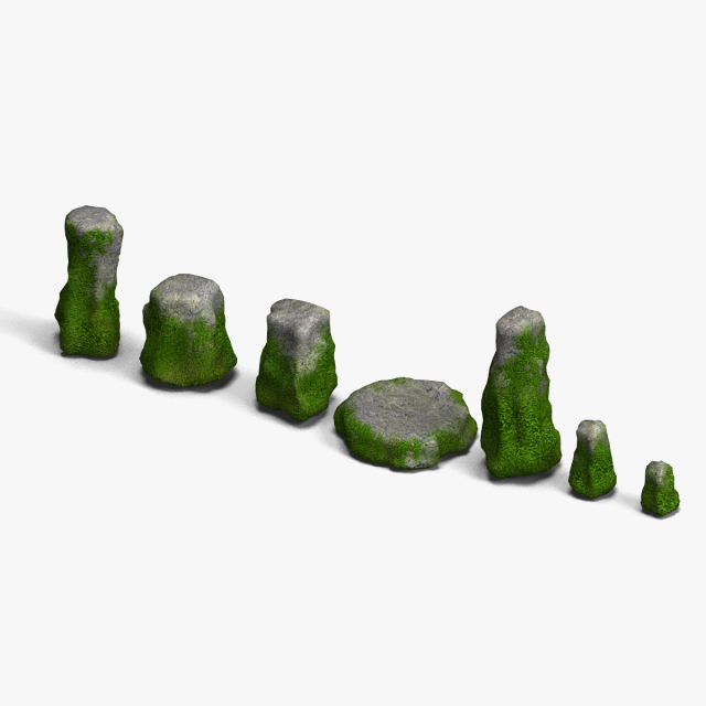 Rock Set 05 - Forest 3D 모델 .c4d .max .obj .3ds .fbx .stl .blend 