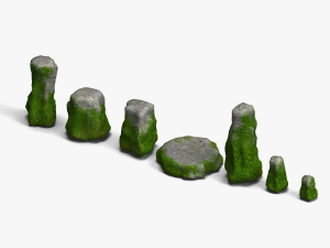 Short Flat Rocks - White 2 3D Model in Landscapes 3DExport
