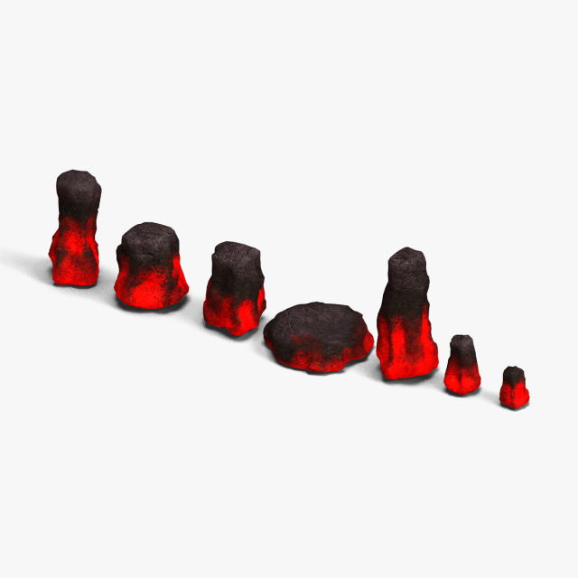 Rock Set 05 - Lava 3D Model .c4d .max .obj .3ds .fbx .stl .blend 