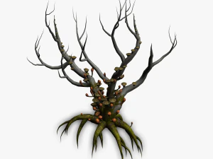 12 &aacute;rvores estilizadas em 4 op&ccedil;&otilde;es de cores Modelo 3D