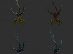 12 Stylised Trees in 4 Color Options Modello 3D