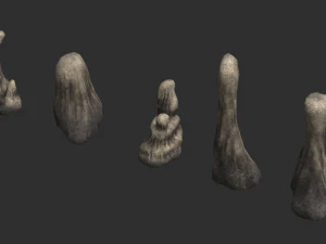 5 rocce della grotta Modello 3D