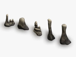 5 rochas de caverna em 4 op&ccedil;&otilde;es de textura Modelo 3D