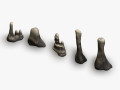 5 Cave Rocks in 4 Texture Options 3D मॉडल