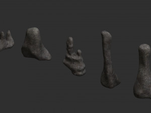 5 Cave Rocks in 4 Texture Options 3D Модель