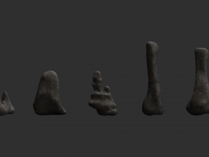 5 Cave Rocks in 4 Texture Options 3D Модель