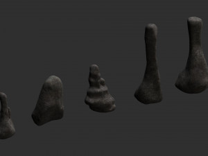 5 Cave Rocks in 4 Texture Options 3D Модель