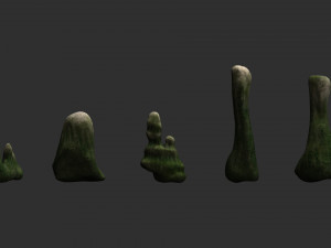 5 Cave Rocks in 4 Texture Options 3D Модель