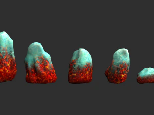 Rock Set 03 - Fire and Ice 3D Model