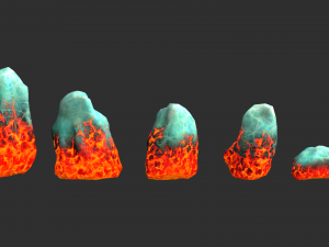 Rock Set 03 - Fire and Ice 3D Модель