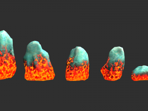 Rock Set 03 - Fire and Ice 3D Модель