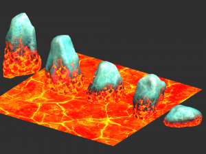 Rock Set 03 - Fire and Ice 3D Модель