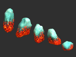 Rock Set 03 - Fire and Ice 3D Model