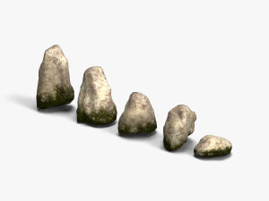 Conjunto de Pedra 03 - Musgo Modelo 3D