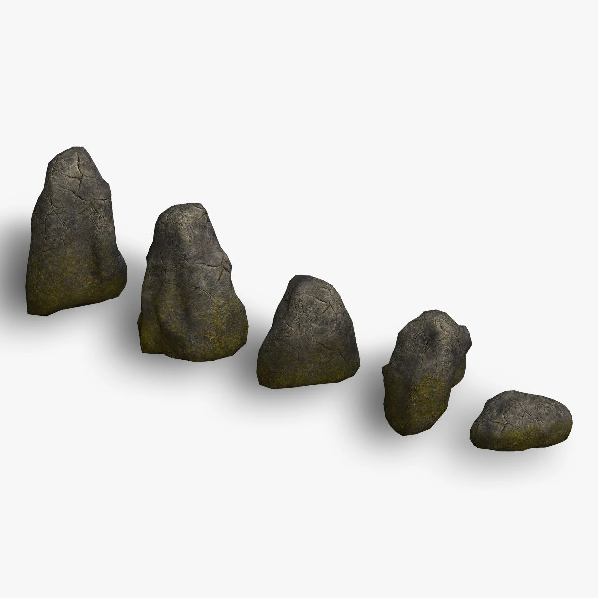 Rock Set 03 - Cracks 2 3D Model .c4d .max .obj .3ds .fbx .stl .blend 