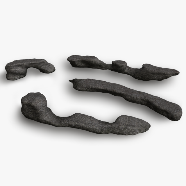 Long Flat Rocks - Base 3D 모델 .c4d .max .obj .3ds .fbx .stl .blend 