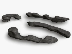 Lange platte rotsen - basis 3D Model