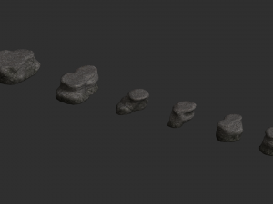 Short Flat Rocks - Base 3D 모델