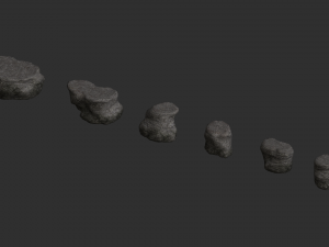 Short Flat Rocks - Base 3D 모델