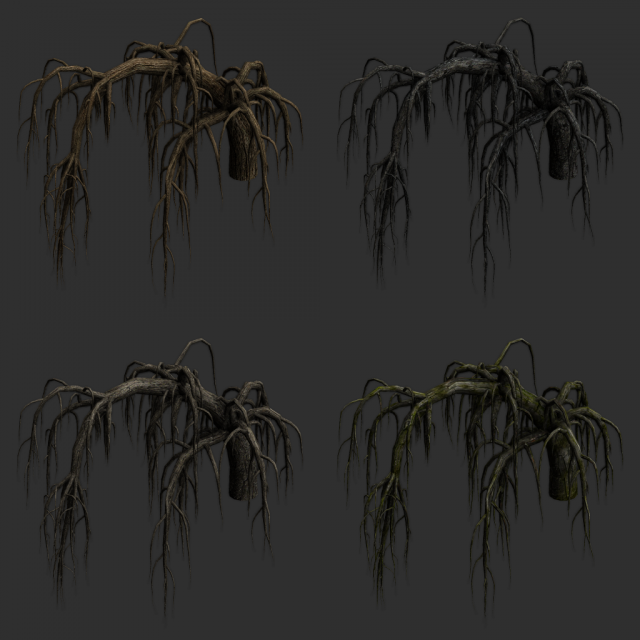 12 Roots in 4 Texture Options Modelo 3D .c4d .max .obj .3ds .fbx .stl .blend 