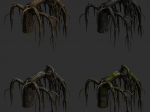 12 Roots in 4 Texture Options Modelo 3D