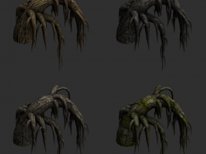 12 Roots in 4 Texture Options Modelo 3D