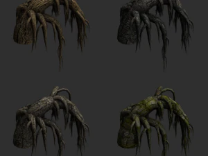 12 Roots in 4 Texture Options 3D Model
