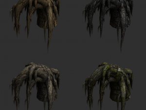 12 Roots in 4 Texture Options Modelo 3D