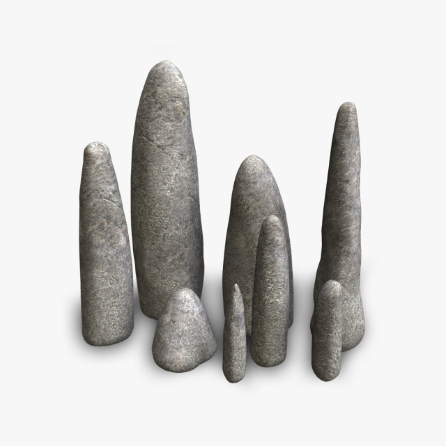 Obelisk Set - White Stone 3D 模型 .c4d .max .obj .3ds .fbx .stl .blend 