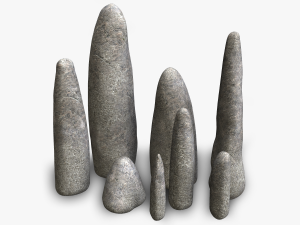 Obelisk Set - White Stone Modelo 3D