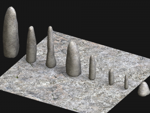Obelisk Set - White Stone 3D 模型