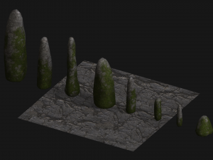 Obelisk Set - Moss 3D मॉडल