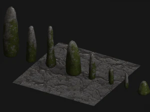 Obelisk Set - Moss 3D Model