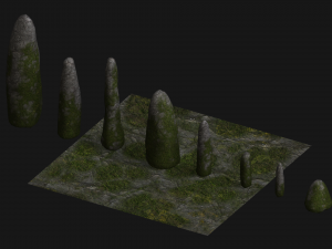 Obelisk Set - Moss 3D मॉडल
