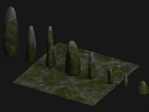 Obelisk Set - Moss 3D Model