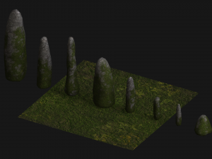Obelisk Set - Moss 3D मॉडल