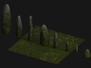 Obelisk Set - Moss 3D Model