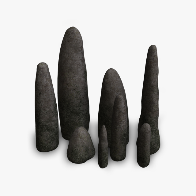 Obelisk Set - Lichen 3D Model .c4d .max .obj .3ds .fbx .stl .blend 
