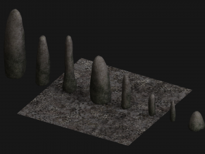 Obelisk Set - Lichen 3D Model