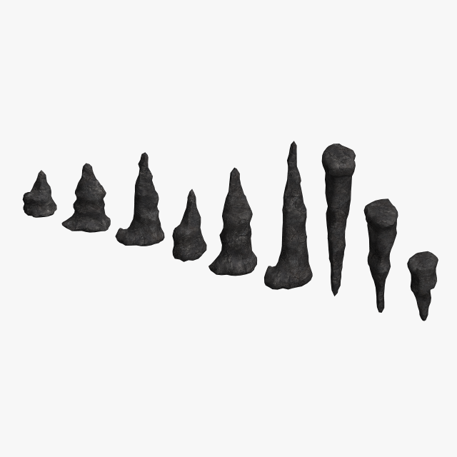Stalagmite Set - Base 3D Model .c4d .max .obj .3ds .fbx .stl .blend 