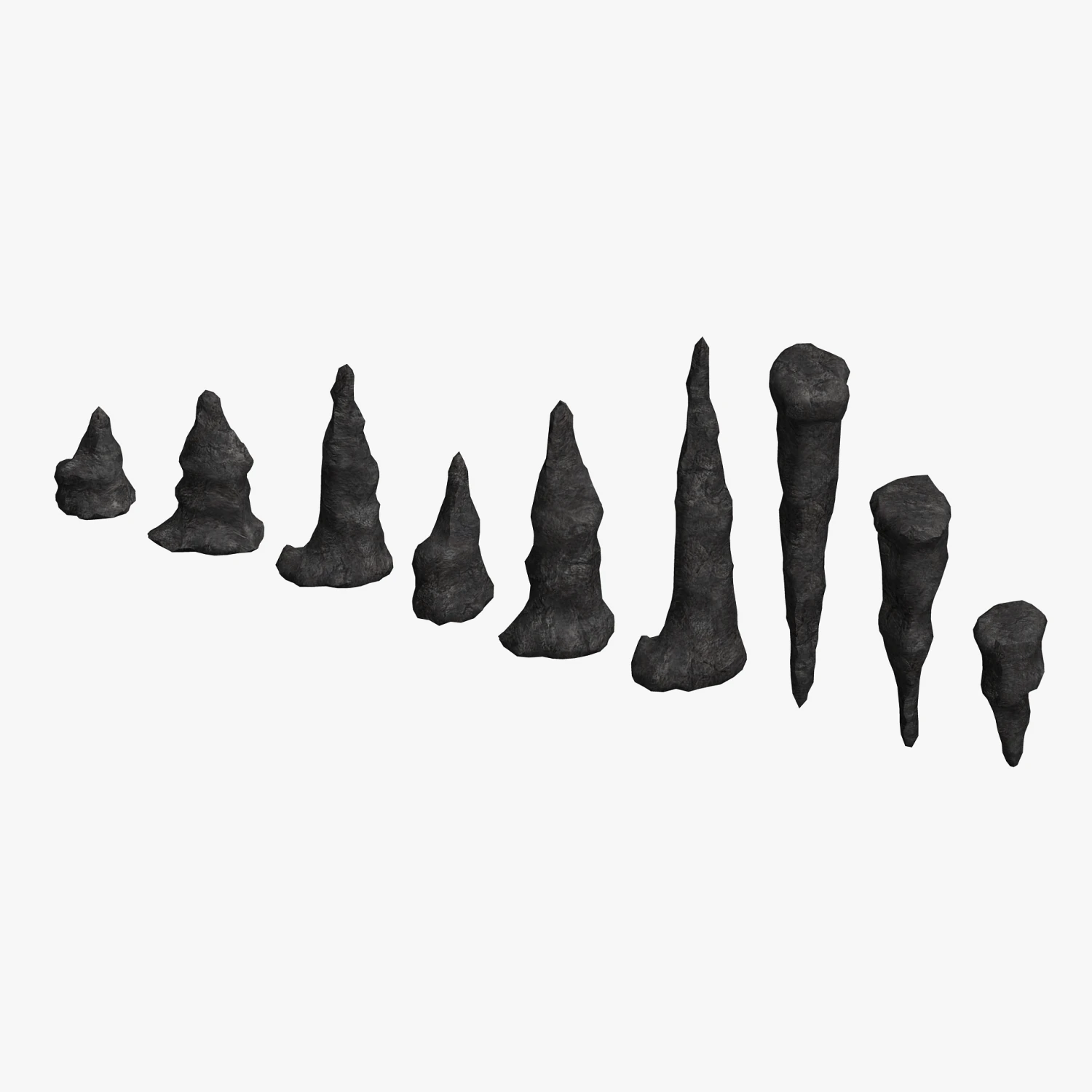 Stalagmite Set - Base 3D Model .c4d .max .obj .3ds .fbx .stl .blend 