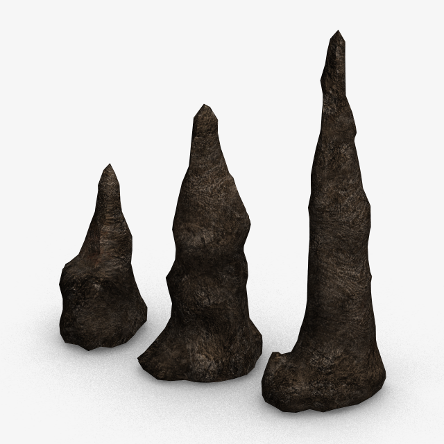 Stalagmite Set - Base 2 3D Model .c4d .max .obj .3ds .fbx .stl .blend 